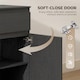 image 5 of HOMCOM Sideboard Storage Cabinet, Kitchen Cupboard with 5 Drawers | Black | Black embossed
