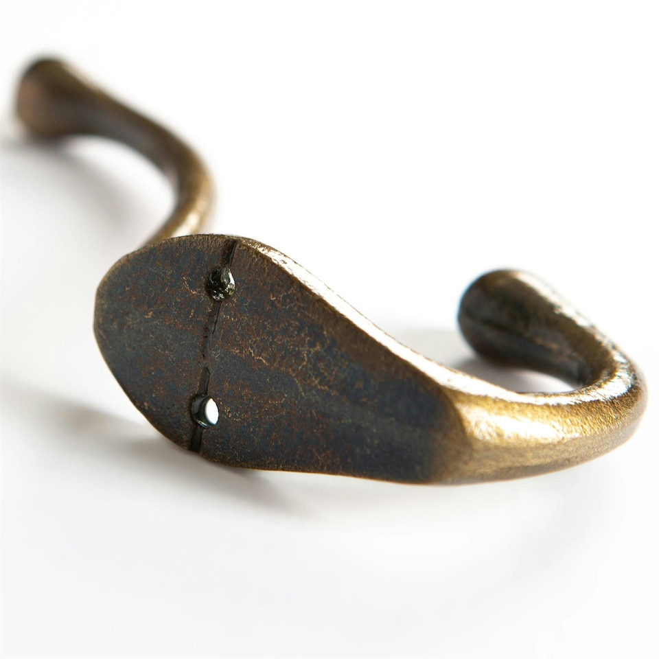 image 1 of Hammer & Tongs Narrow Hat & Coat Hook - W30mm x H140mm - Brass