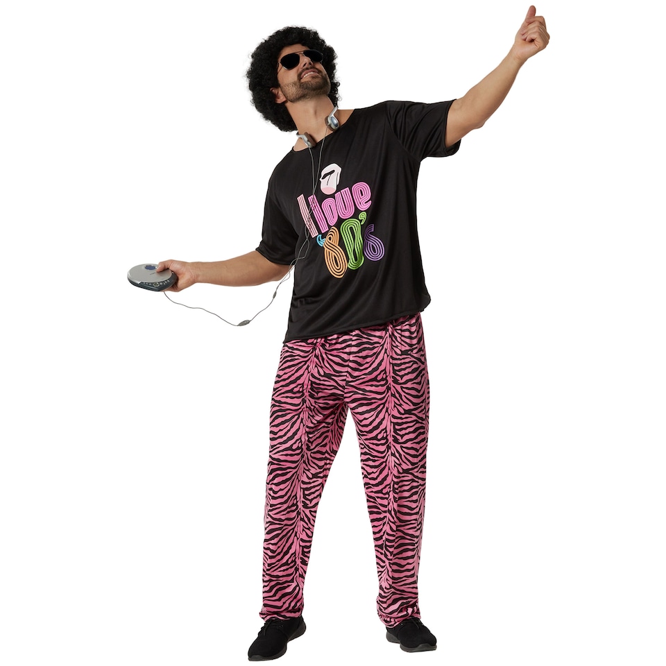 image 1 of Mens Fancy Dress Costume - Jogger I Love 80s | Multi | colourful | S | 1