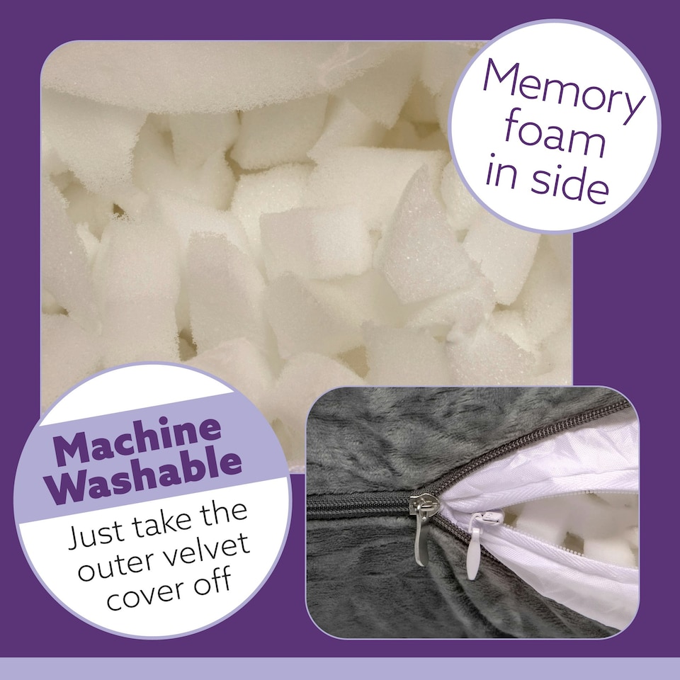 image 1 of Aamira U-Shaped Pregnancy Pillow Memory Foam Maternity Nursing Support Cushion Grey | Grey | Grey | One Size | 1