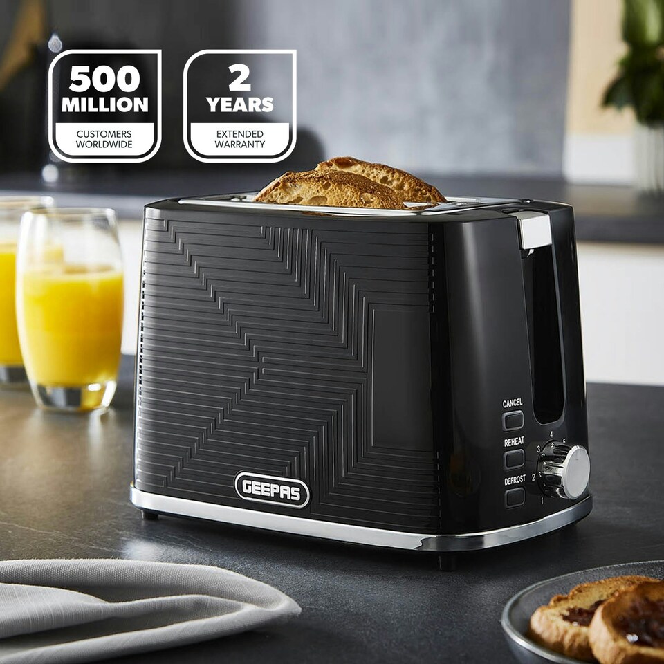image 1 of GEEPAS 1.7L Illuminating Electric Kettle 2 Slice Bread Toaster & Microwave Kitchen Combo Set