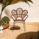 image 3 of Interiors by Premier Brown Natural Rattan Chair with Petal Designed Back, Rattan Dining Chair, Rattan Outdoor Chair for Garden Brown
