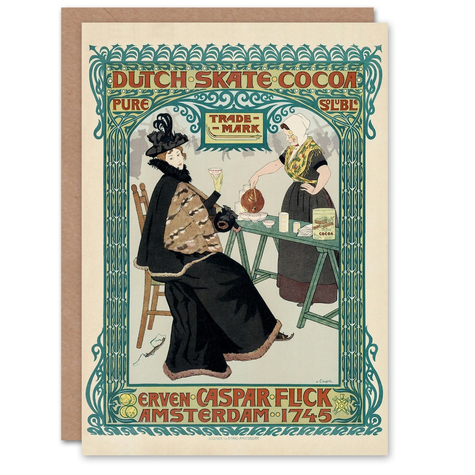image 1 of Johann Georg van Caspel Art Card Dutch Skate Cocoa Advert