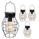 image 1 of Pack of 4 Timeless Mini Caged Solar Lanterns, Warm White | Black