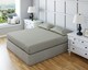 image 1 of Fitted Sheet Polycotton Plain Dyed Extra Deep 25cm Bed Linen | Silver | Small Double