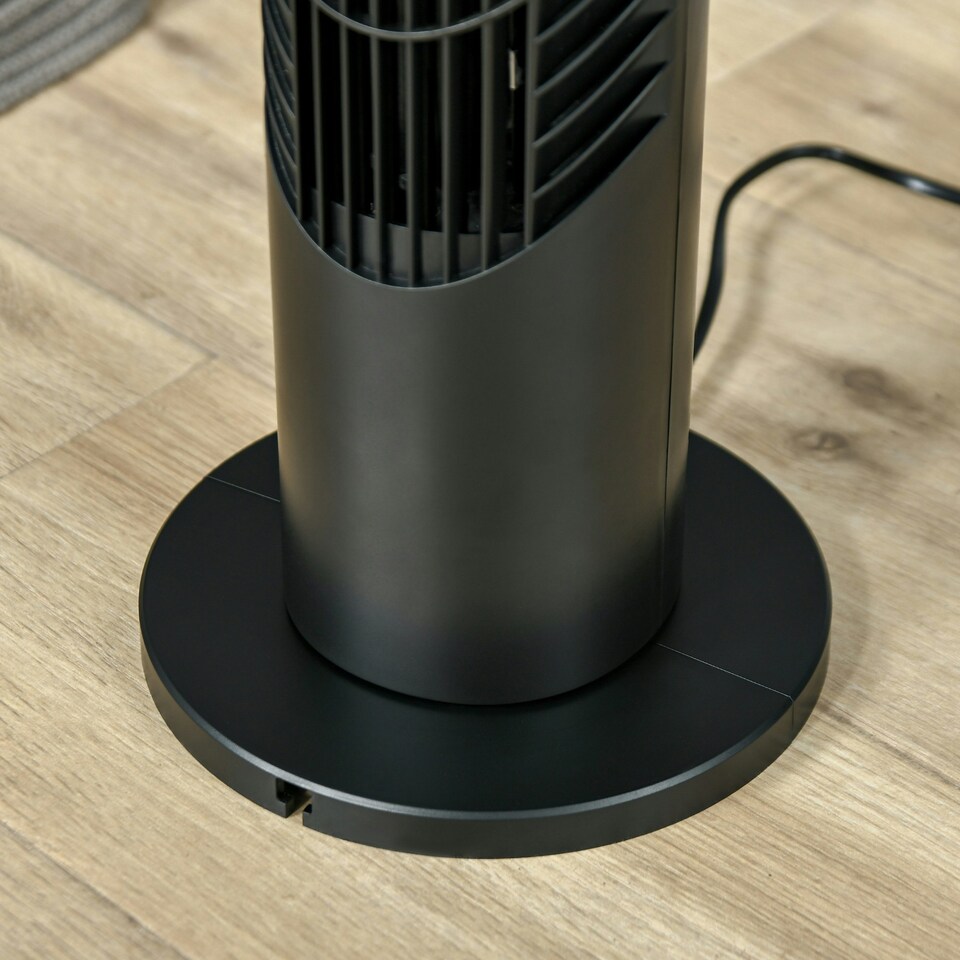 image 1 of HOMCOM 78.5cm Oscillation Tower Fan with Remote Control 40W 3-Speed Wind Black