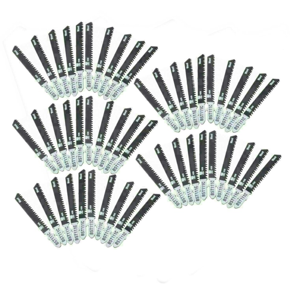 image 1 of Jigsaw Blades 8 TPI with T Shank Cutting Wood Plastics Less Than 50mm 50pk
