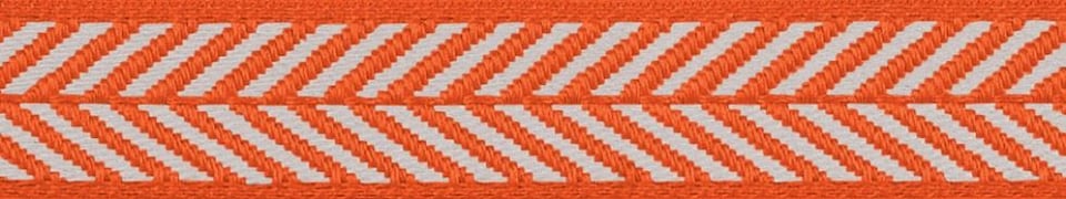 Berisfords Orange 10mm Herringbone Woven Ribbon for Dressmaking - per metre