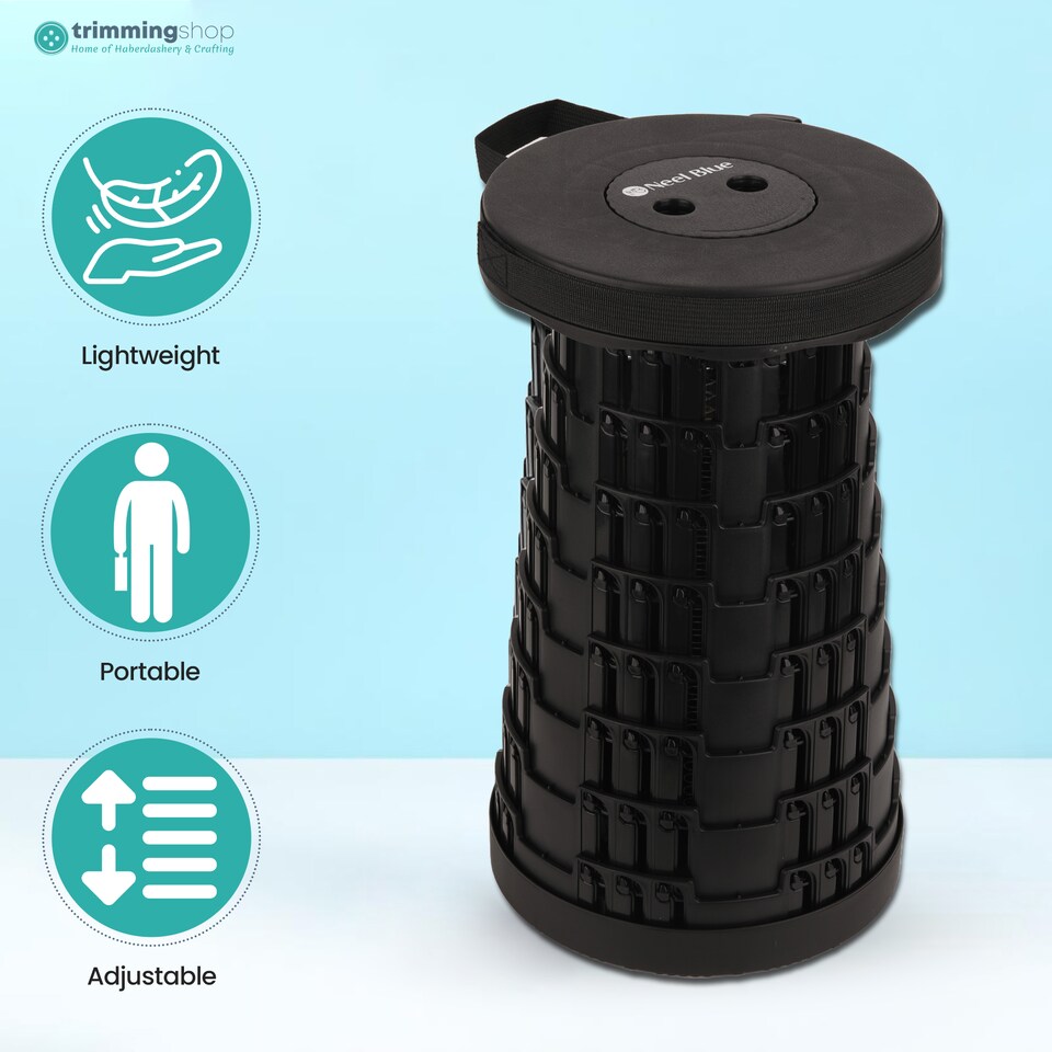 image 1 of Trimming Shop Portable Folding Stool, Telescopic Collapsible Stool