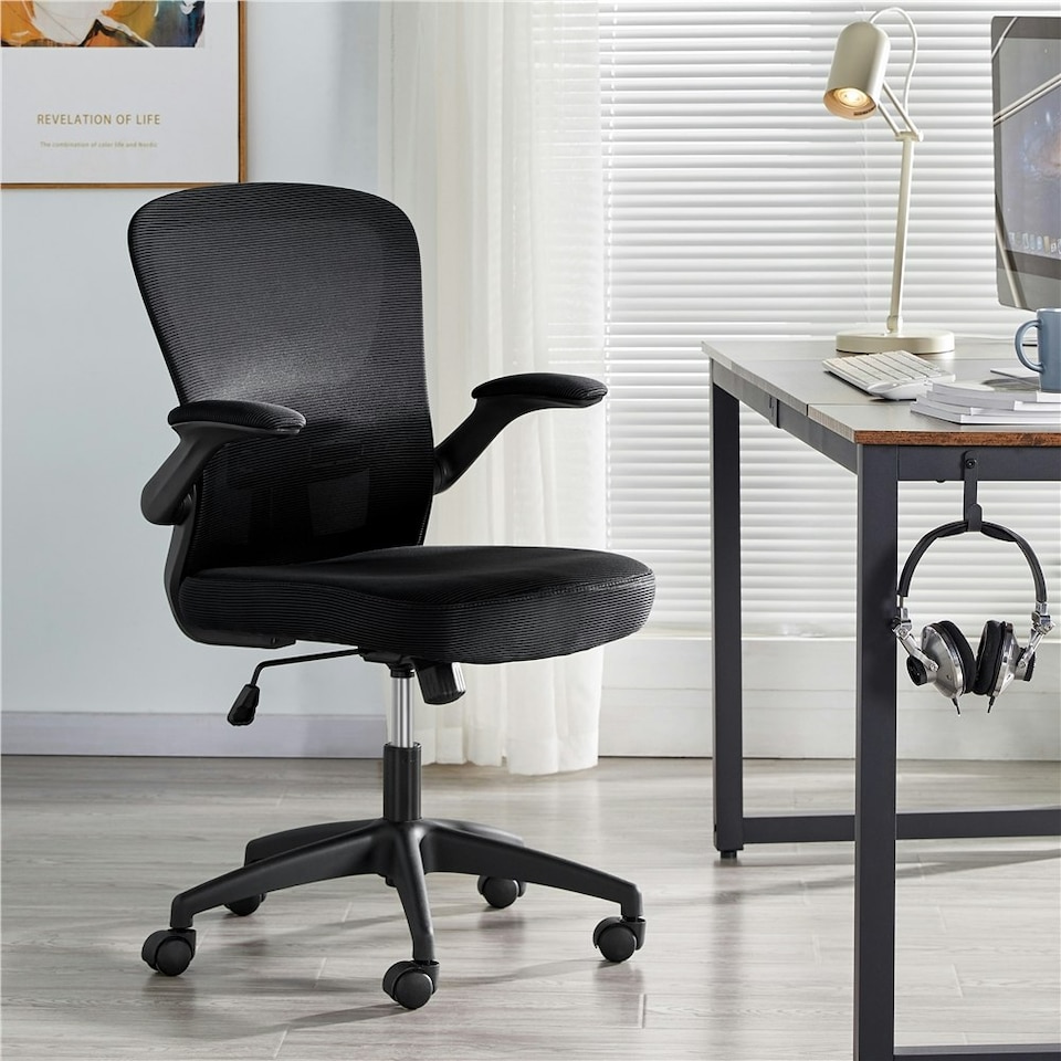 image 1 of Yaheetech Ergonomic Office Chair Adjustable Mesh Chair Black Black