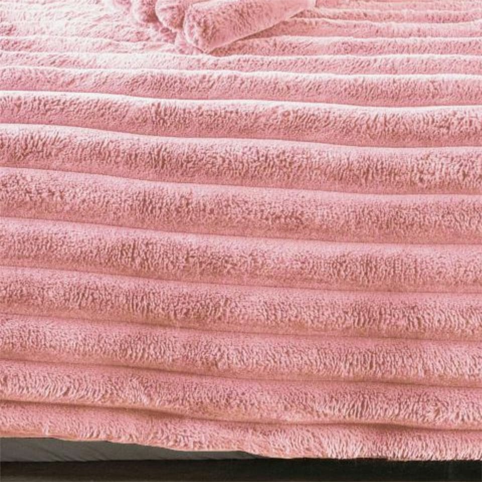image 1 of Kampala Hill Big Cord Teddy Duvet Cover Set Blush Pink | Pink | Super King