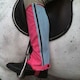 image 2 of Gallop Equestrian Adults Coloured Washable Half Chaps Blue | Size: Large
Colour: Pink/Blue