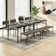 image 7 of COSTWAY 4-piece Dining Set Table with Chairs & Bench Grey Grey