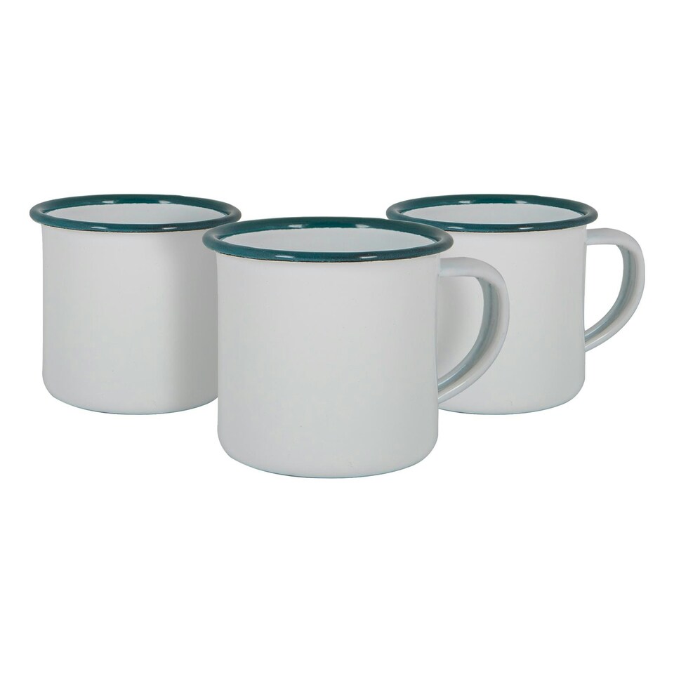 image 1 of Argon Tableware White Enamel Espresso Cups - 130ml - Green - Pack of 6 | Green