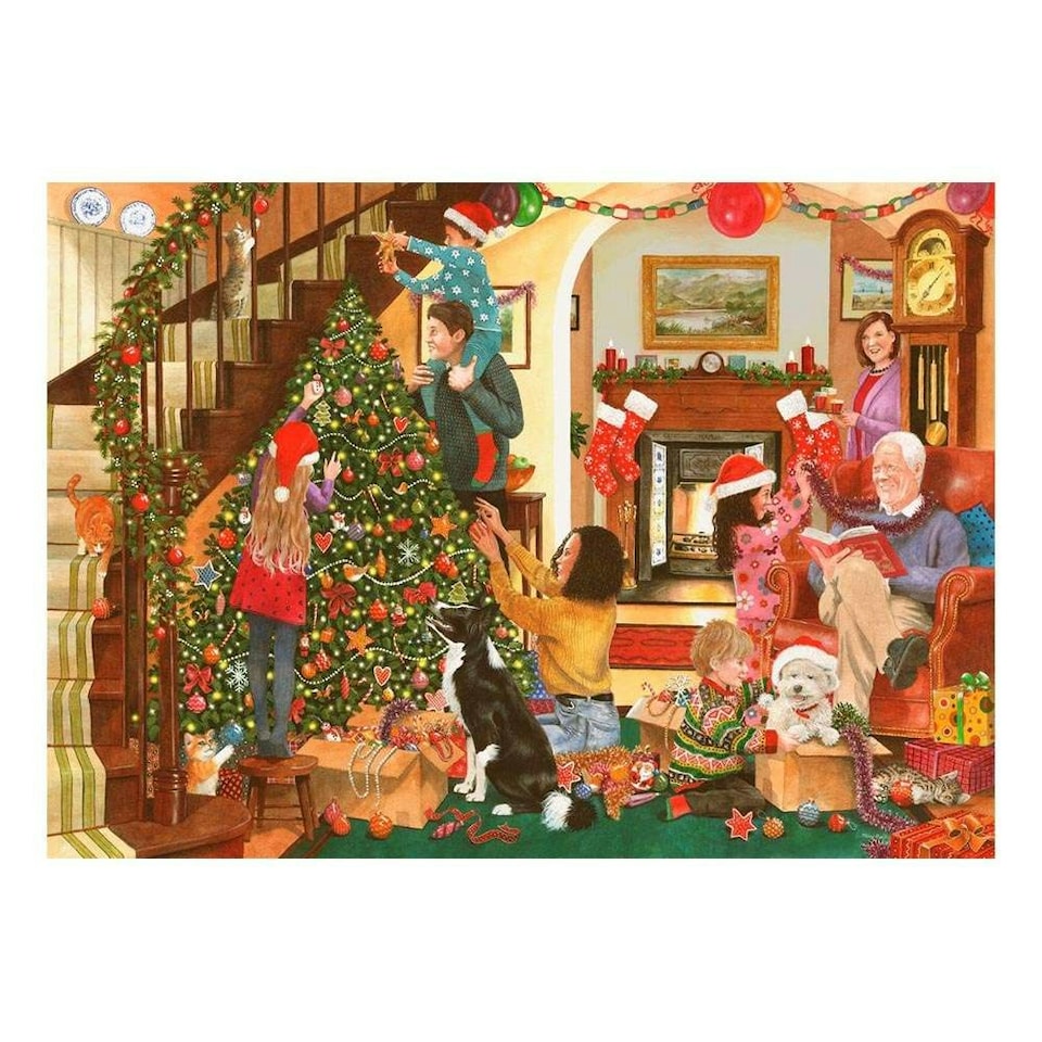 image 1 of The House of Puzzles, Decorating The Tree - BIG 500 Piece Jigsaw Puzzle