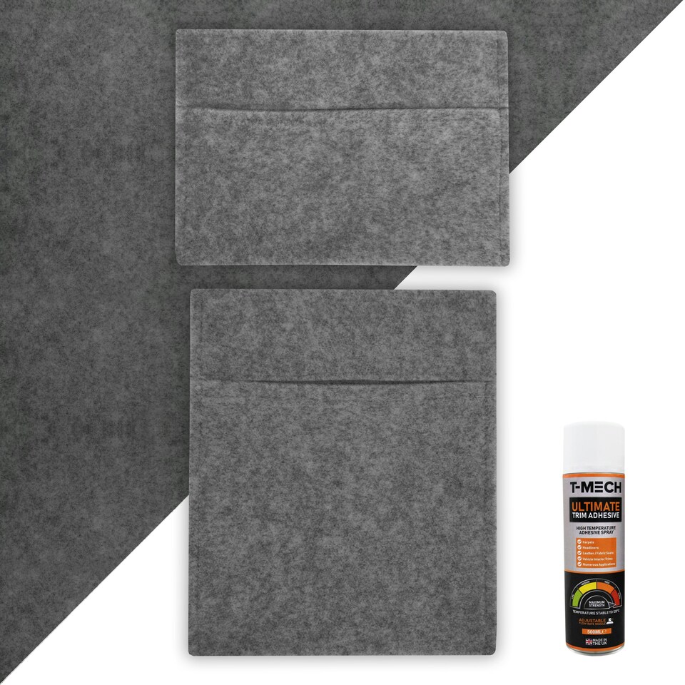 image 1 of Smoke Grey Van Carpet Lining, Storage Pouches & Adhesive Glue | Grey