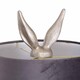 image 3 of Hare Table Lamp with Grey Velvet Shade - Resin - L25 x W25 x H50 cm - Silver Silver