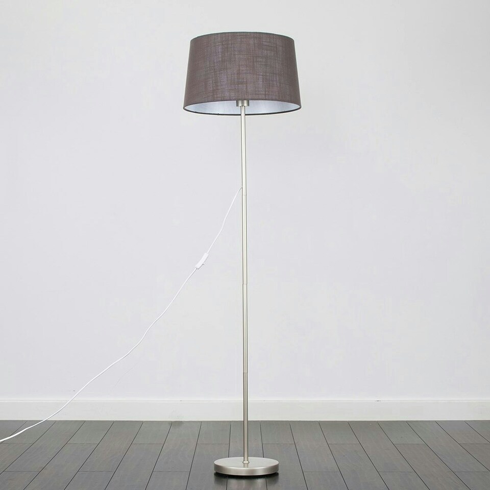 image 1 of ValueLights Charlie White Stem Table Lamp White Taper Shade & Bulb