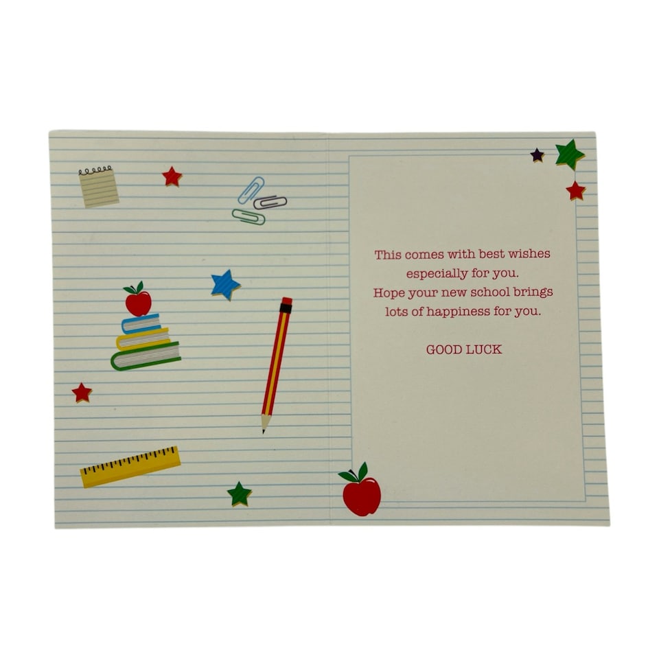image 1 of In Your New School Multi Stars Good Luck Card