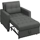 image 1 of Yaheetech 3-in-1 Tufted Sleep Bed with Adjustable Backrest Dark Grey