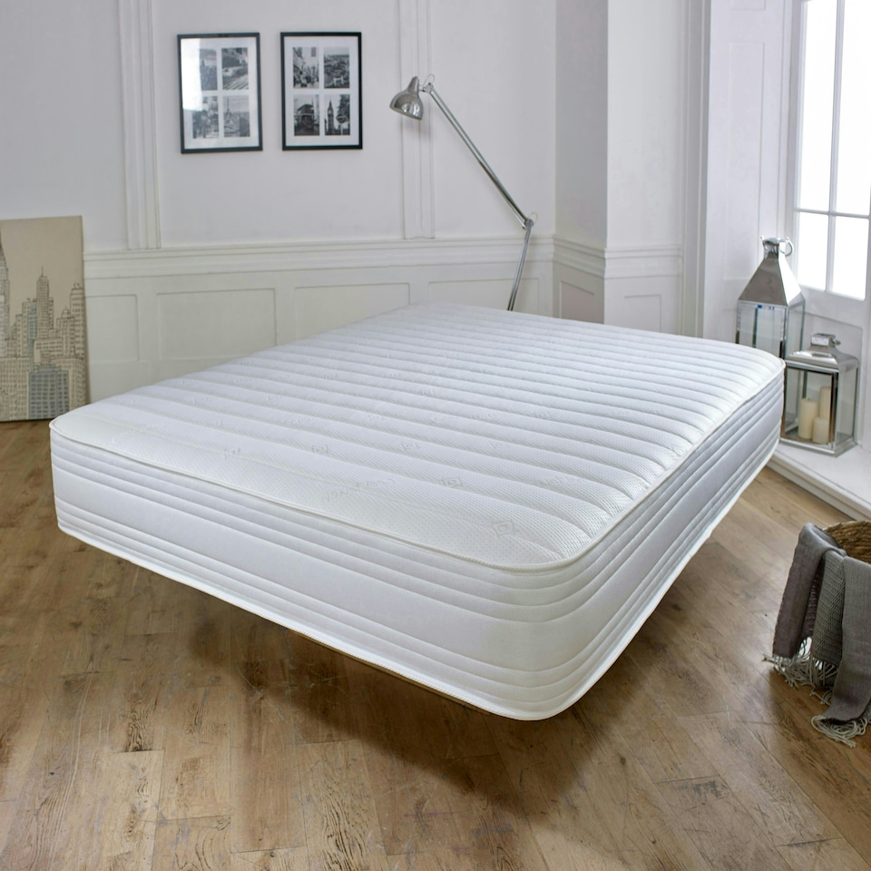 image 1 of Straight Line Hybrid Mattress - Memory Foam & Spring Support White | Small Double