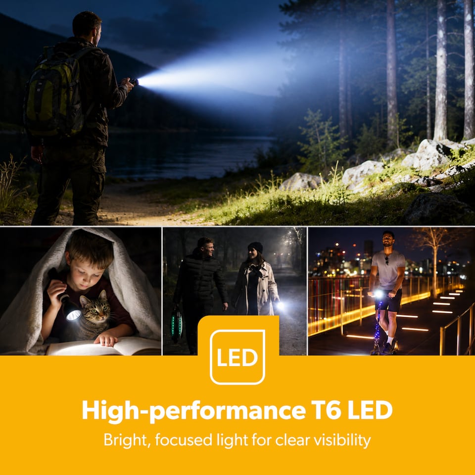 image 1 of GEEPAS Rechargeable LED Torch, 6000mAh Long Battery Life Flashlight