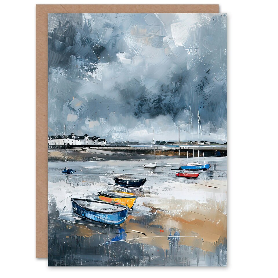 image 1 of Fishing Boats Yorkshire Coast Beach East Him Her Birthday Card