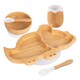 image 1 of Tiny Dining 5pc Bamboo Dinosaur Baby Weaning Set - White