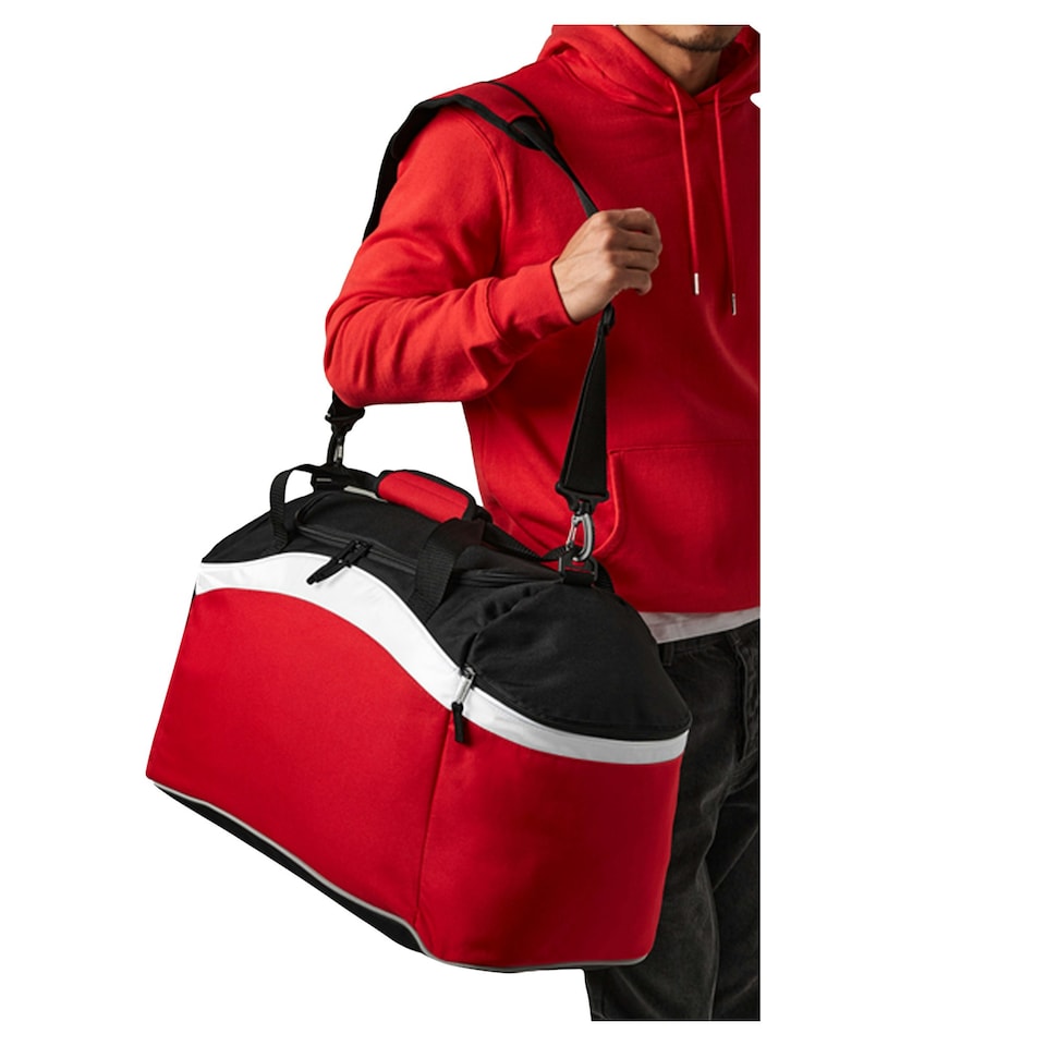 image 1 of BagBase Teamwear Sport Holdall / Duffle Bag (54 Litres) - Classic Red/ Black/ White - One Size