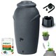 image 1 of Water Butt Kit with Tap, Diverter & Bio Cleaner –  Rainwater Collector for Garden, Balcony & Terrace – Durable Plastic Water Storage Tank | Black | 210L
