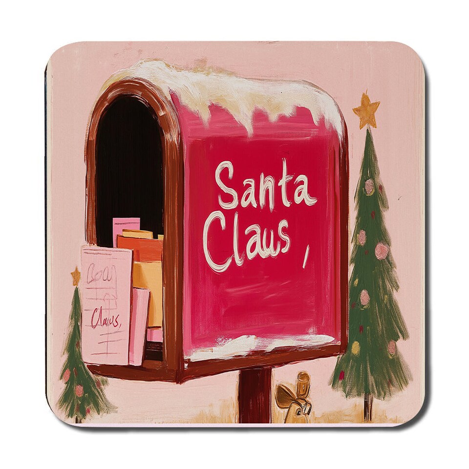 image 1 of Santa Claus Christmas Mailbox Placemats And Coasters Set