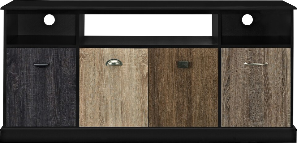 image 1 of Mercer TV Console with 4 Doors Multicolour/Black | Black | Black | One Size | 63