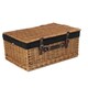 image 8 of 56cm Double Steamed Wicker Picnic Basket with Lining Red | Red | One Size