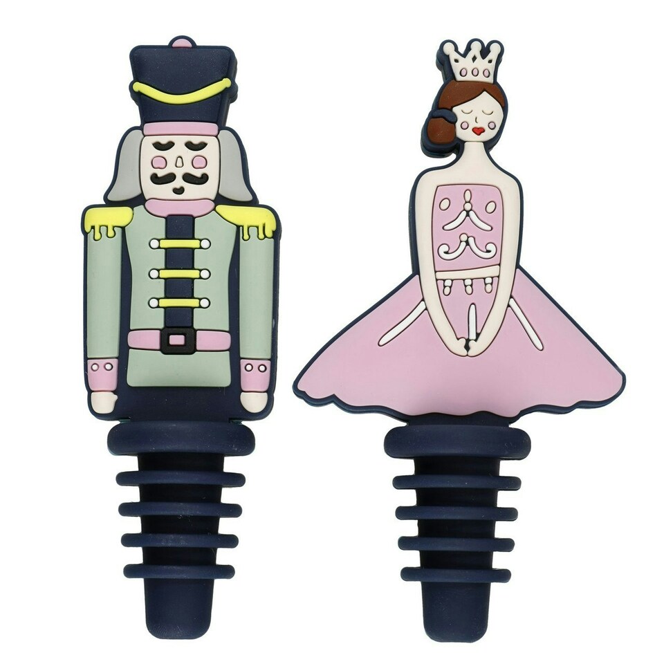 image 1 of Kitchencraft Set of 2 Bottle Stoppers Nutcracker