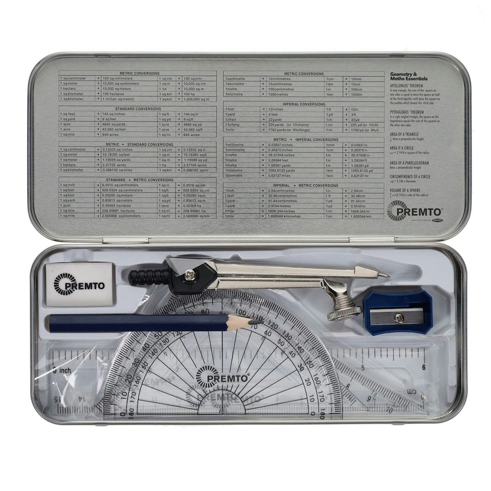 image 1 of 9 piece Admiral Blue Maths Set By Premto