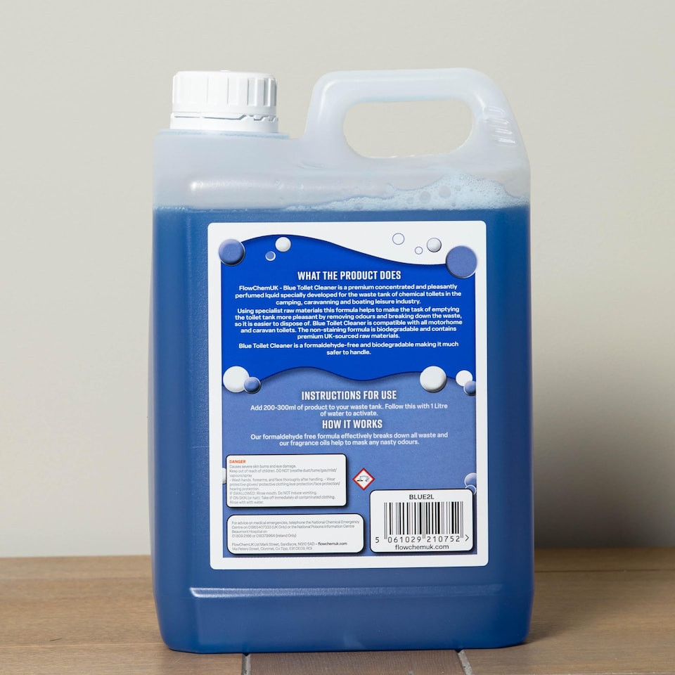 image 1 of 2.5 Litres Cherry Blue Toilet Waste Tank Cleaning Rinse Concentrate Fluid