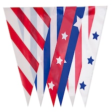 Stars and Stripes Deconstructed Party Bunting 10m with 20 Pennants