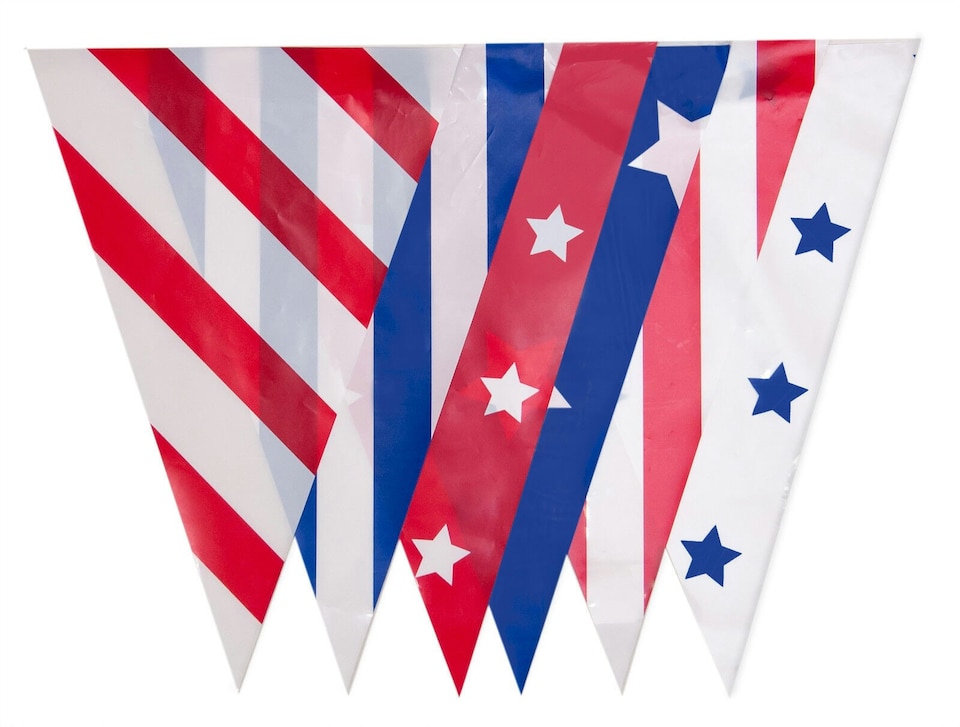 image 1 of Stars and Stripes Deconstructed Party Bunting 10m with 20 Pennants