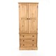 image 4 of Corona 2-Door 3-Drawer Wardrobe - Pine Wardrobe with Hanging Rail and Versatile Storage | Brown | Brown | One Size | 1