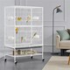image 2 of Yaheetech 132 cm Tall Large Parrot Cage Rolling Metal Bird Cage White
