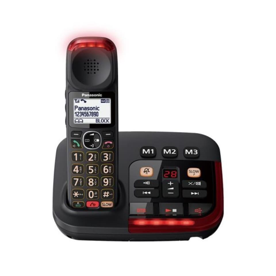 image 1 of Panasonic KX TGM420EB Amplified Digital Cordless Phone with Answering Machine