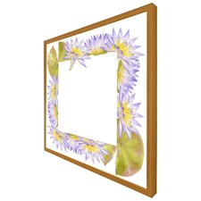 Gold & purple flowers (Picture Frame) Brown | Oak | S