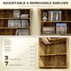 image 4 of HOMCOM CD Storage Unit DVD Tower Blu-ray Storage Shelf for Living Room Brown | Brown