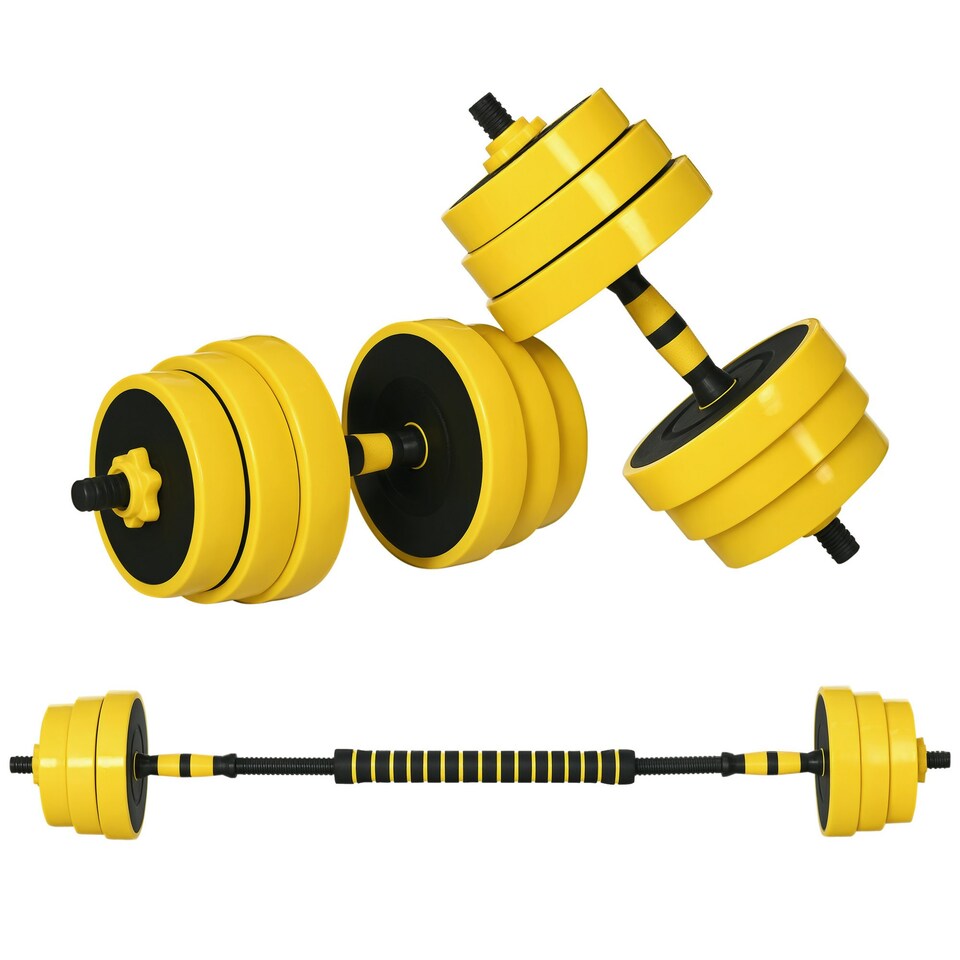 image 1 of HOMCOM 30KG Barbell & Dumbbell Set Fitness Exercise Home Gym Plate Bar Clamp Rod
