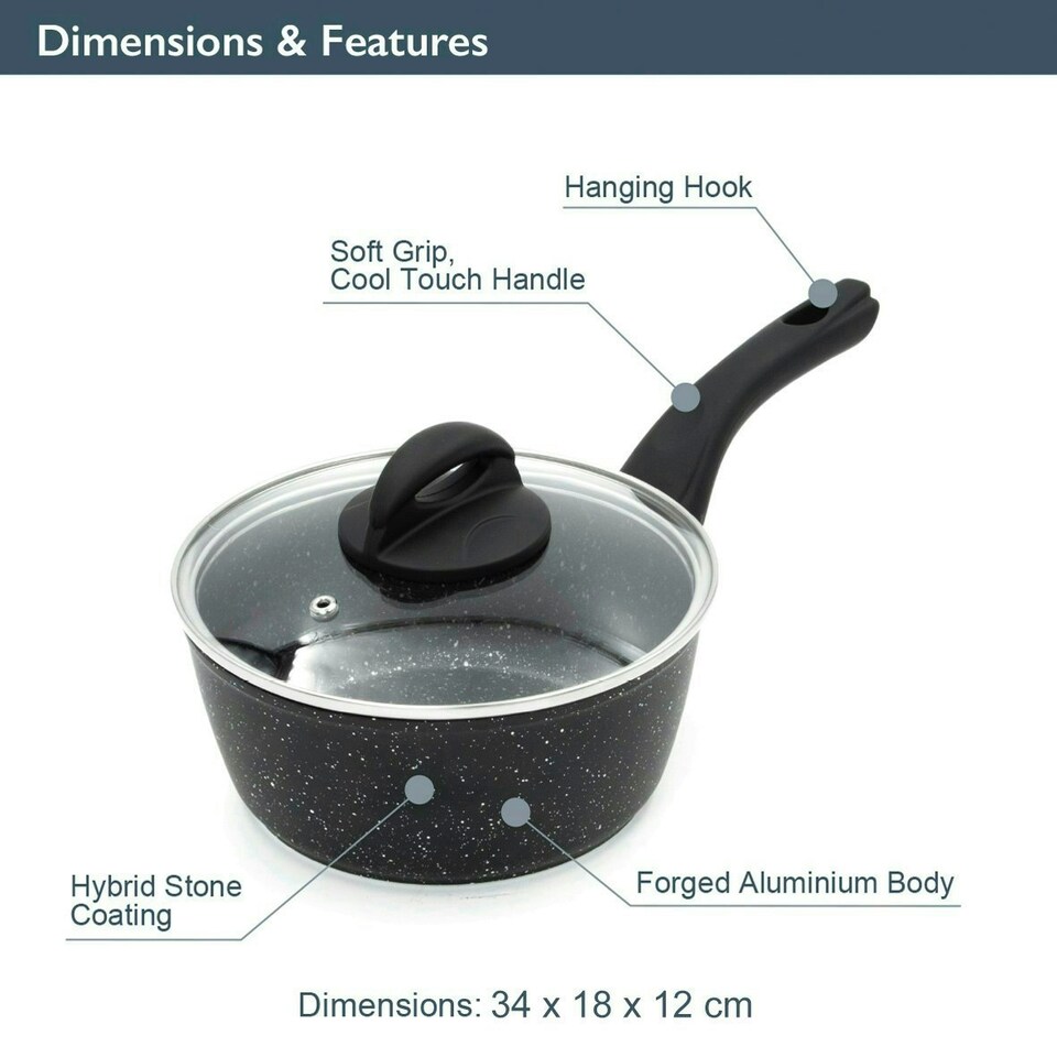 image 1 of Blackmoor 65740 Classic 18cm Saucepan with Tempered Glass Lid