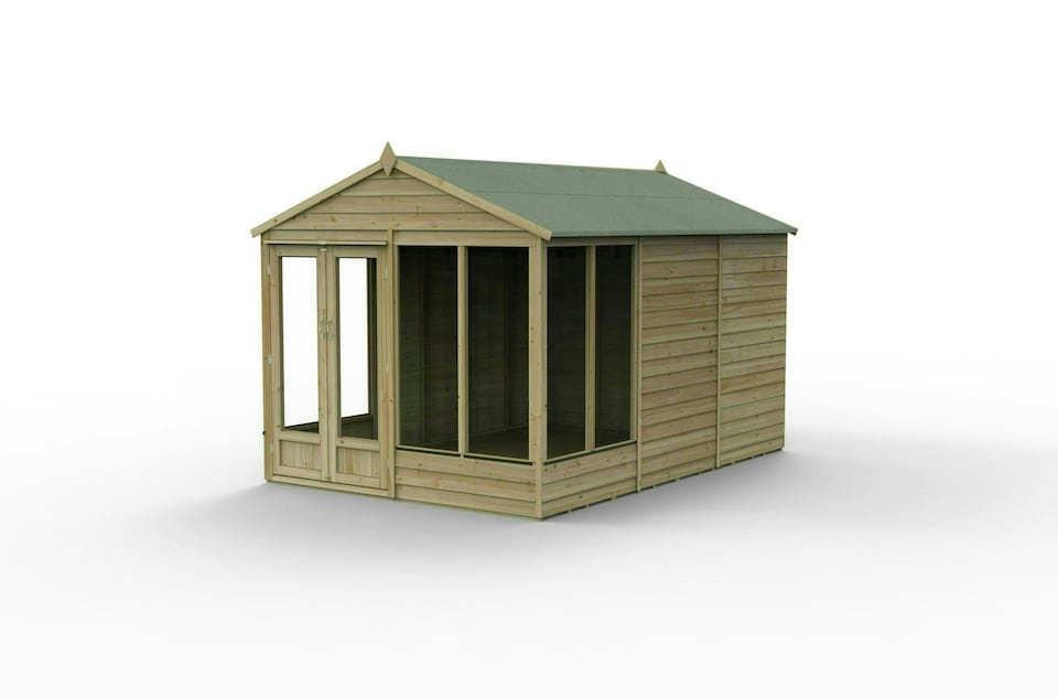 image 1 of Forest Garden 4LIFE Apex Summerhouse 8x12 - Double Door - 6 Window