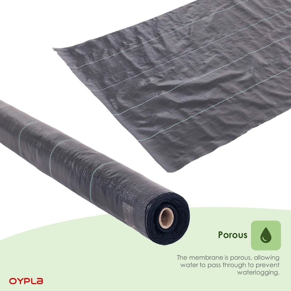 image 1 of Oypla 1m x 50m Heavy Duty Weed Control Ground Cover Membrane Sheet