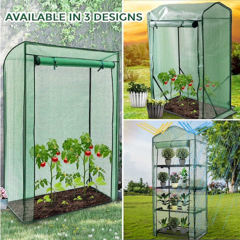 image 1 of Tomato Greenhouse Reinforced Frame & Cover Outdoor Garden Plant Grow Green House