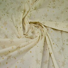 Cream Metallic 100% Cotton Fabric for Bag Making, Dressmaking, Quilting, 140cm / 55" Wide - per metre