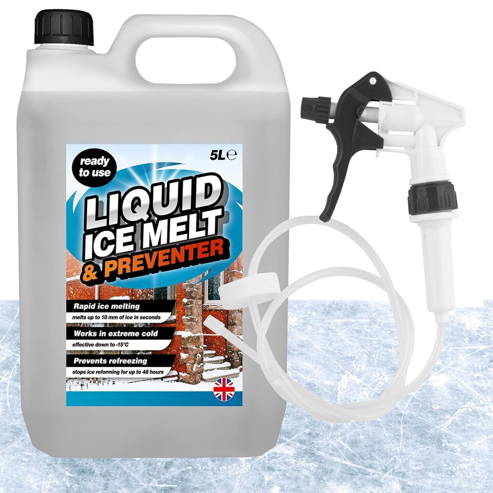 image 1 of 2 x 5L Rapid Liquid Ice Melt & Preventer with Long Hose Trigger Effective Down to -15 Degrees Celsius
